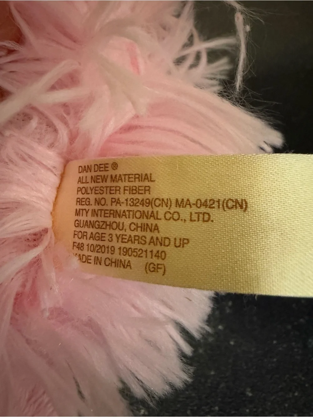 Dan Dee Pink Shaggy Plush - Long Hair Goose Gosling Sparkle Glitter Eyes - 7